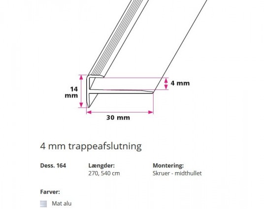 4 mm Trappeafslutning