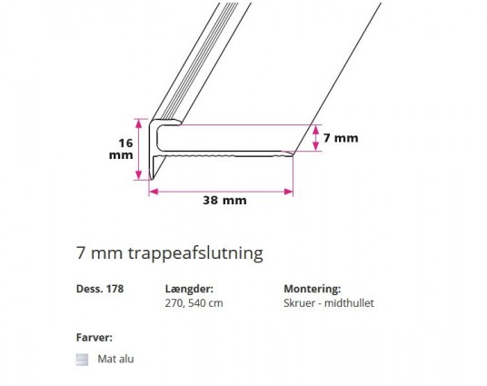 7 mm Trappeafslutning